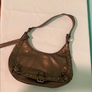 Women’s hand bag metallic brown